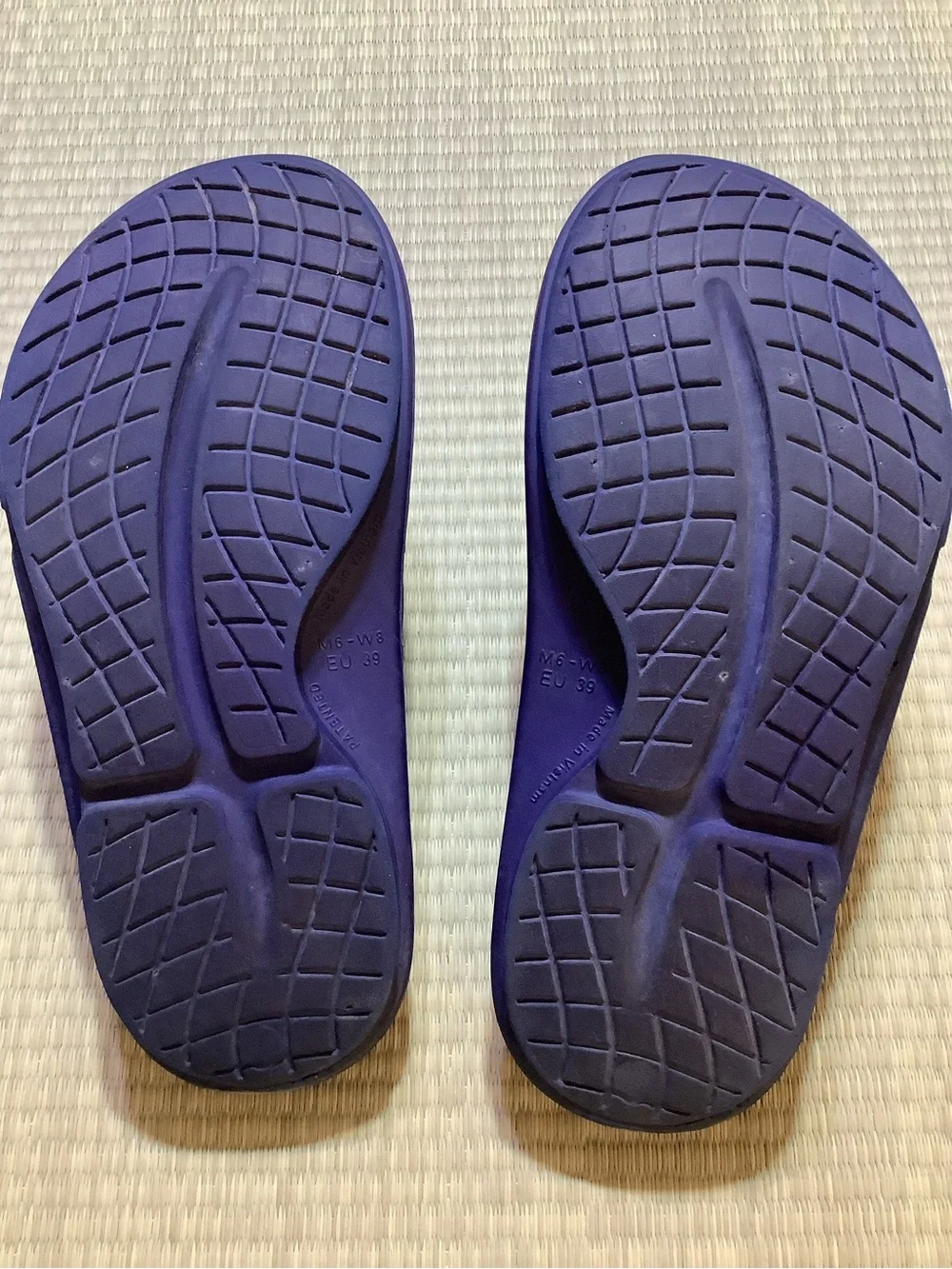 Blue OOFOS OOahh Sport Flex Slide Recovery Sandals Unisex M6 W8 EU39